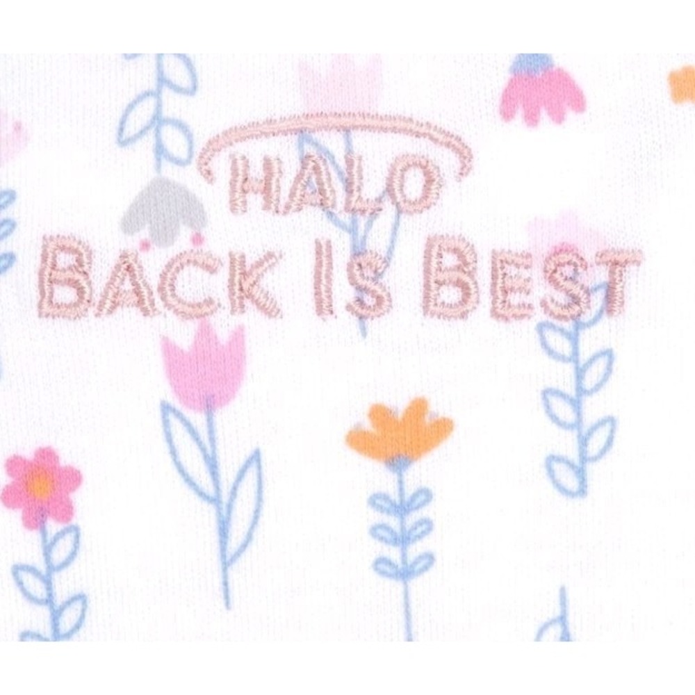 HALO SleepSack Swaddle 0-3 MO White Floral Cotton 3-Way Adjustable cottagecore